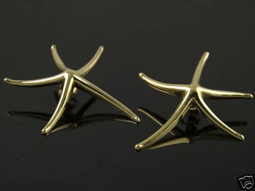 Tiffany & Co 18k Gold 2.2 In PERETTI Starfish Earrings  