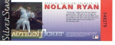 1991 NOLAN RYAN SILVER STAR AUTHENTICKET  