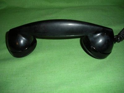 Vtg Black Rotary Dial Wall Telephone Western Electric F1 Handset 