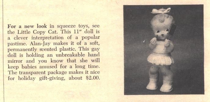 1956 ad a little copy cat doll alan jay  