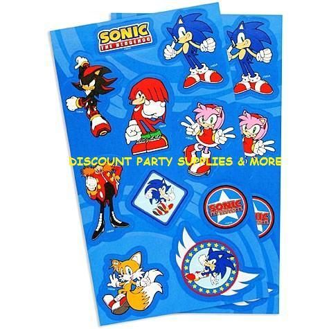 Sonic the Hedgehog Stickers Favors Crafts  