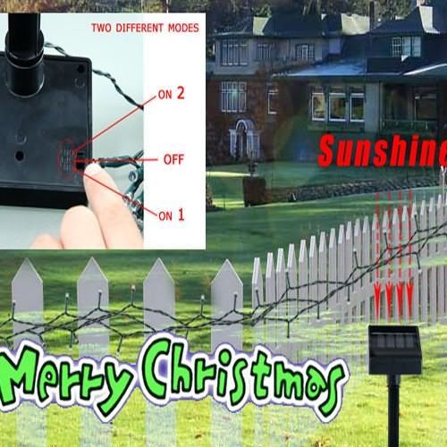 7M 23ft 60 LED Solar Power Fairy Colorful String Fairy Lights Outdoor 