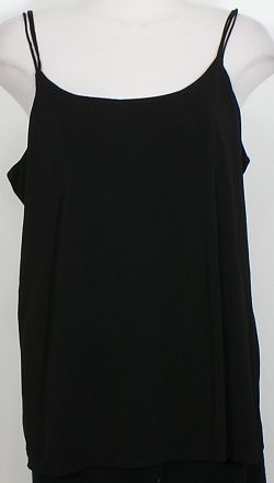 NWT EILEEN FISHER Black DL Stretch Silk Jersey Cami 3X  