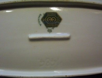 VTG CICO BAVARIA GERMANY OBLONG HANDLES TRAY W VIOLETS  