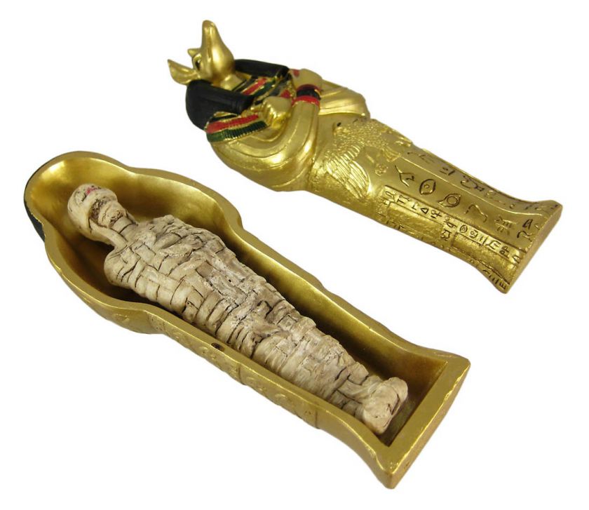 King Tut Anubis Sarcophagus Boxes W/ Mummies Coffin  