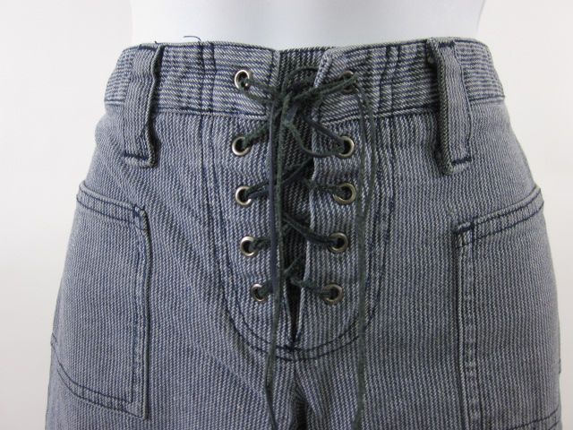 THEORY Blue White Striped Denim Flare Corset Jeans Sz 2  