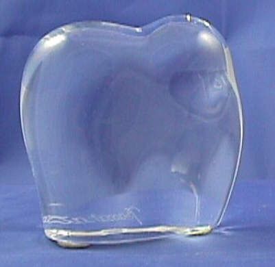 Vintage Baccarat Solid Crystal Elephant Figurine Handcooler No Box 