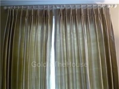   Pleated Fully Lined Custom SILK CURTAINS / DRAPES (2 panels) 34w x 91h