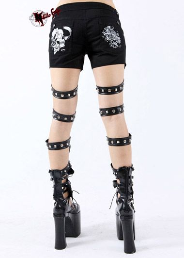 Sexy PUNK Kera Goth Visual kei broken skull pants PA08  