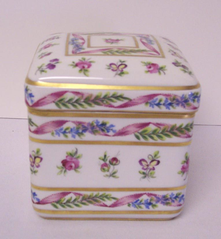 Le Tallec Limoges Tiffany Box Ruban Ribbon Rose HTFSize  