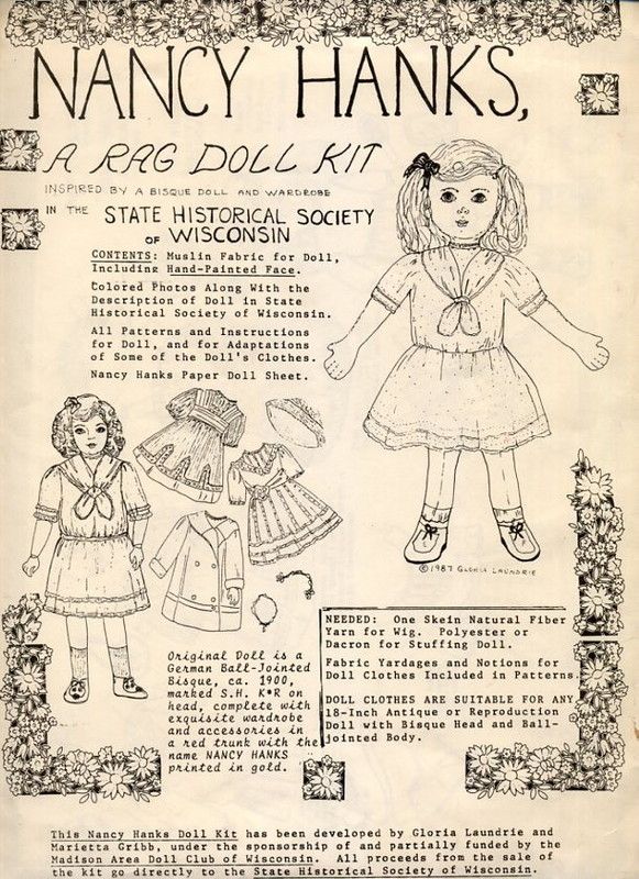 Nancy Hanks, A Rag Doll Kit   Dev by Gloria Laundrie & Marietta Gribb 