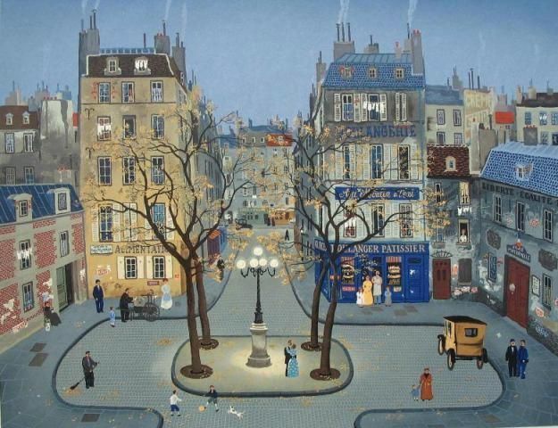 La Place de Furstenberg, Ltd Ed Lithograph, Michel Delacroix  