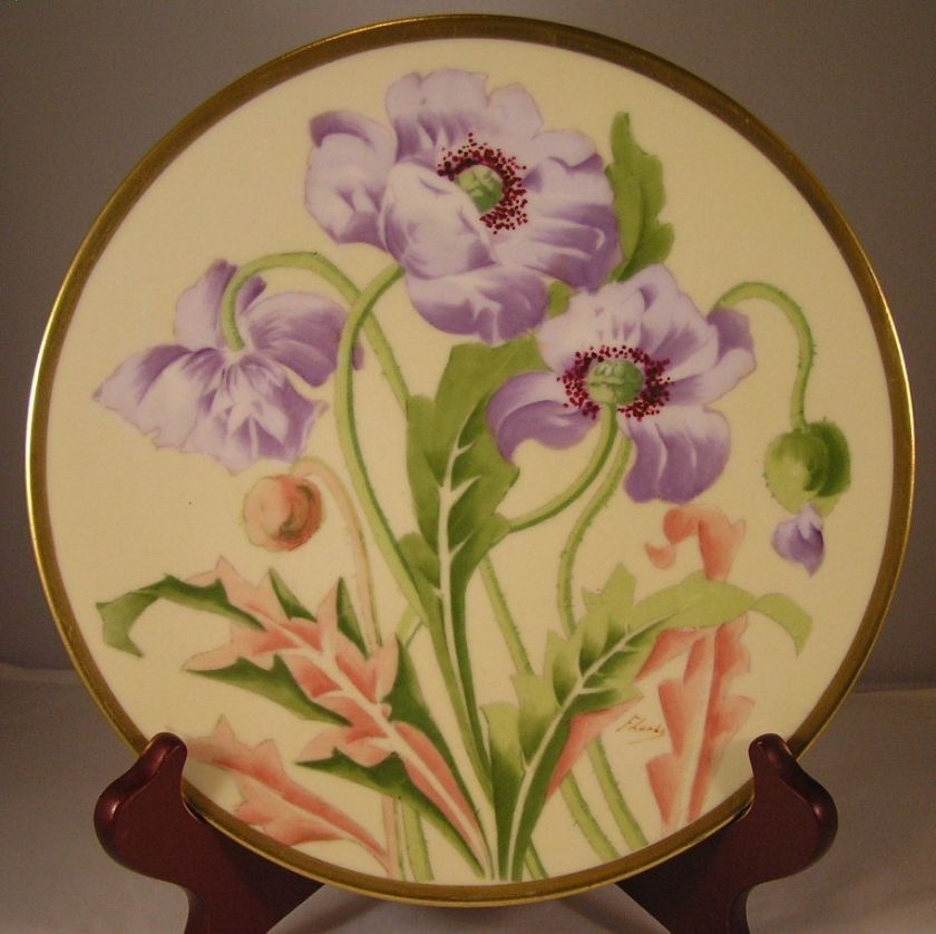 Limoges Elite Hand Painted Artist Signed Plate   Flores Floral 