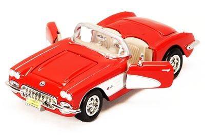 1959 Chevy Corvette Convertible   124 Diecast Model Car   Red 