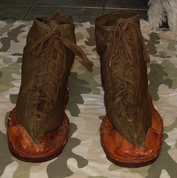 VINTAGE ww1 WWII ARMY MILITARY CANVAS HOB NAIL SOLES 12  