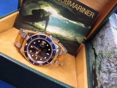 1996 Rolex Submariner 18kt & SS Blue Dial Ref 16613 Fountain TOP GUN 