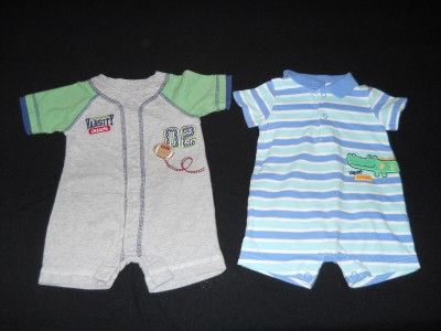 USED BABY BOY 0 3 3 MONTHS CLOTHES LOT CARTERS GARANIMALS OLD NAVY 