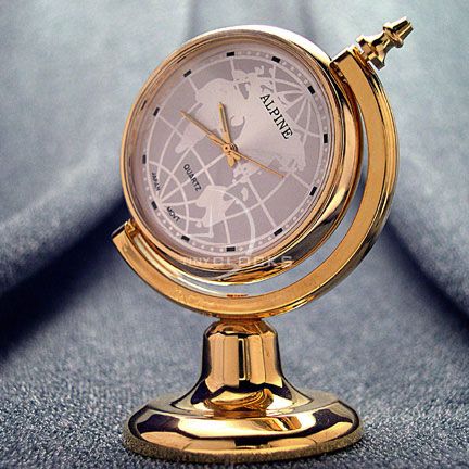 Miniature Clock, Mini Gold Atlas, Axis Clock  