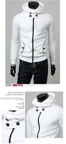 SLIM ZIP COLLAR HOODIE SWEATSHIRT MF 1569  