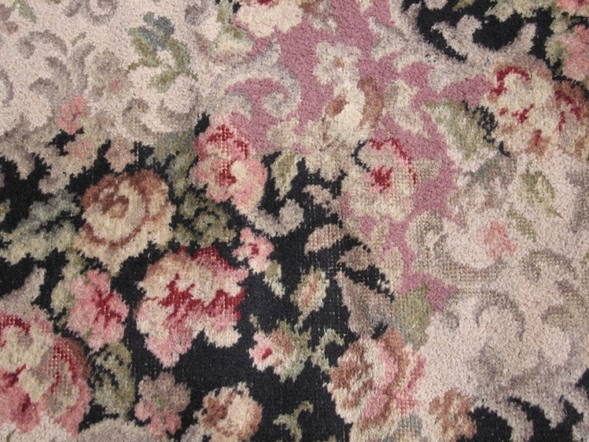 Lees Mid century 50s 60s Carpet Area Rug Floral Pink Hollywood Regency 