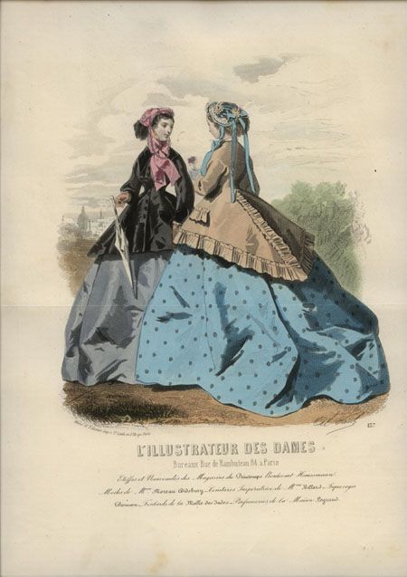 ORIGINAL ILLUSTRATEUR DES DAMES Hand colored engravings 1865 66 