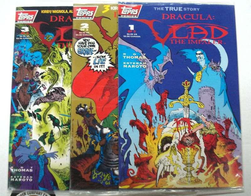 TOPPS COMICS DRACULA VLAD THE IMPALER SET 1 3 W/ CARDS  