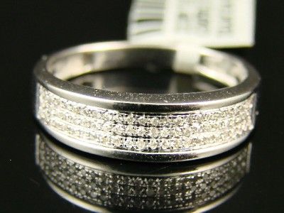 LADIES & MENS 3 ROW WEDDING BAND DIAMOND RING  