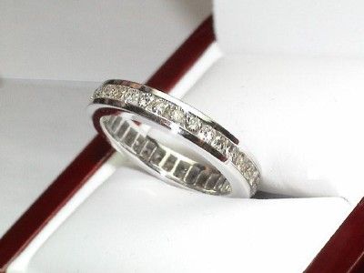 14k WHITE GOLD 1.11ct CHAMPAGNE DIAMOND ETERNITY RING  