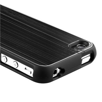 Black Aluminum COVER+PRIVACY Film For iPhone 4 4S 4G 4GS  