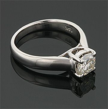 07 CT 14KW MOISSANITE CUSHION CUT LUCIDA LUCERN RING  