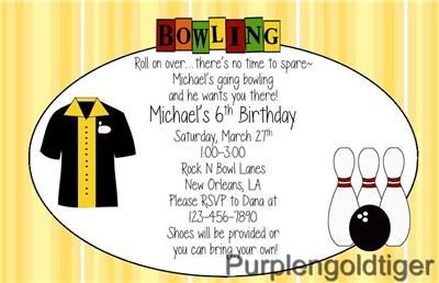 BOWLING INVITATIONS BOY OR GIRL 3 TO CHOOSE FROM  