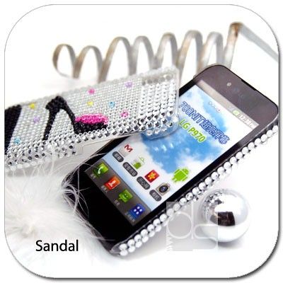 BLING Hard Rhinestone Skin Case LG Optimus Black P970  