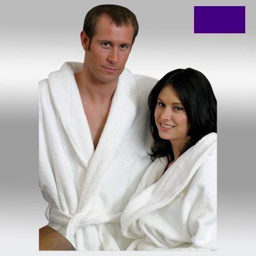 PURPLE TERRY VELOUR SPA ROBE / NEW bathrobe  