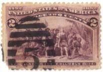 1892 Landing of Columbus   Exposition 2 Cent Stamp 2¢  