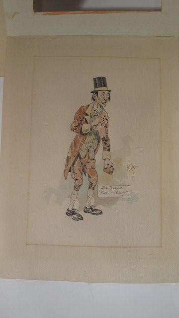 1895 ORIGINAL KYD WATERCOLOR DRAWING DICKENS, CLARKE  