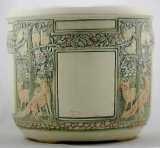 WELLER MUSKOTA 9 JARDINIERE FOXES/HENS IN APPLE TREES EXCEPTIONAL 