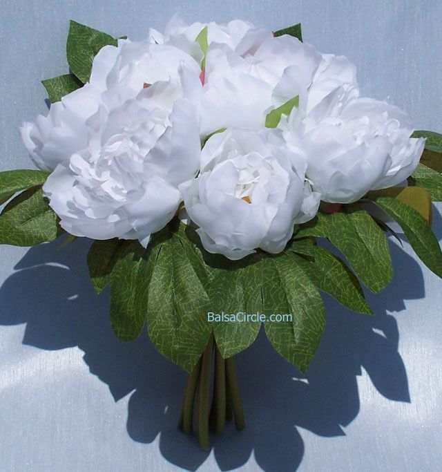 White Peonies SILK WEDDING PEONY BOUQUETS ARRANGEMENTS  