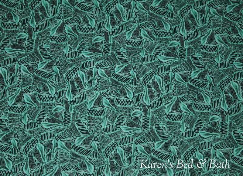 Nautical Ocean Coral Tide Linear Shells Green Valance  