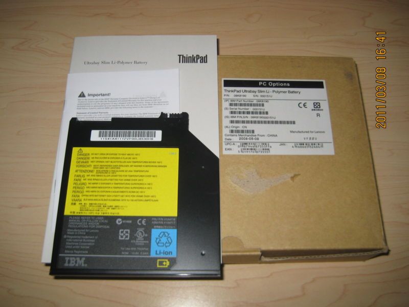 New Genuine IBM Thinkpad T42 T42p Ultrabay Slim Battery  