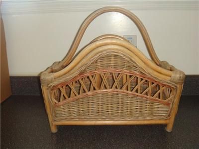 Vintage Rattan Magazine Rack/Holder Bentwood 60s *WOW*  