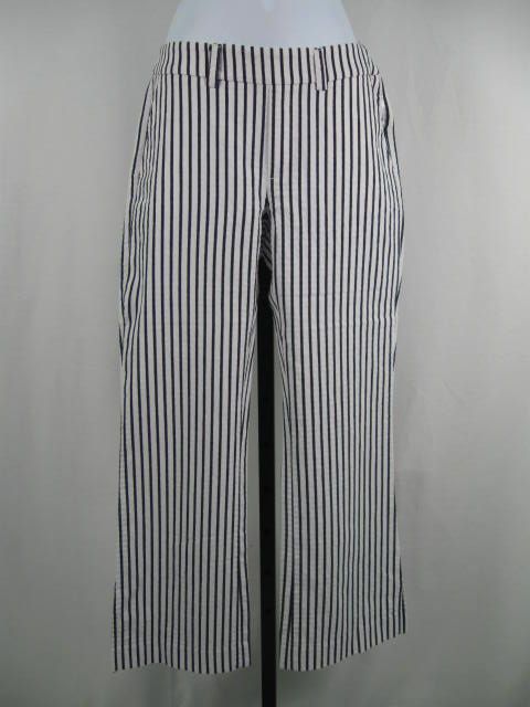 WOMYN Blue White Striped Pants Slacks 2  