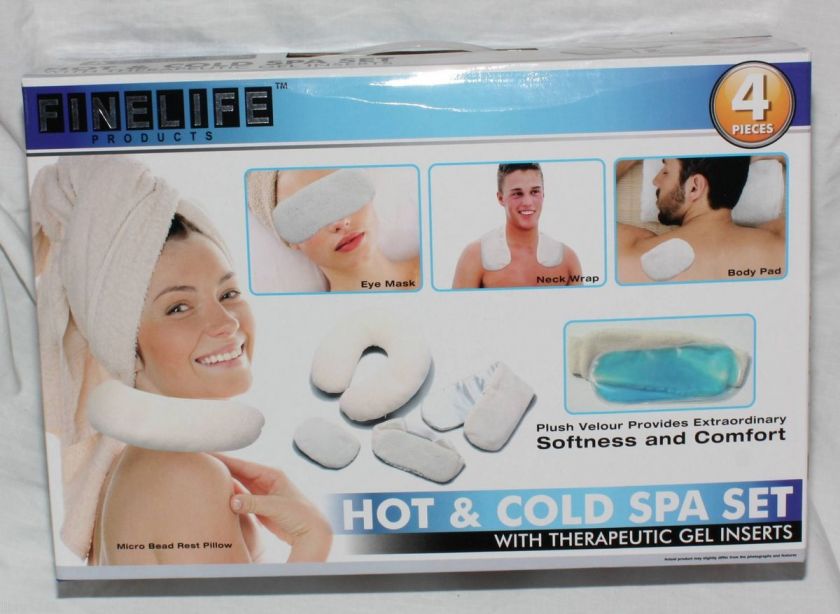  Relaxation Hot Cold Spa Set Eye Mask Neck Wrap Micro Bead Pillow NEW