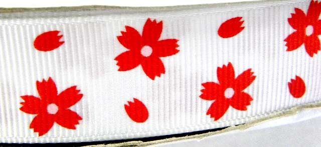 10 Yds SAKURA FLOWER HAIR BOW 1 GROSGRAIN RIBBON R0043  