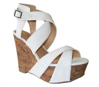   straps cork platform wedge sandal trendy x strap upper chic brown