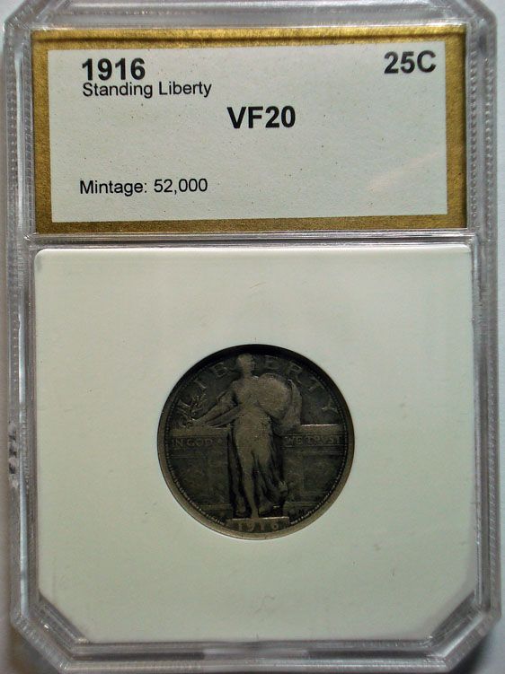 1916 STANDING LIBERTY QUARTER VF NICE ORIGINAL COIN  