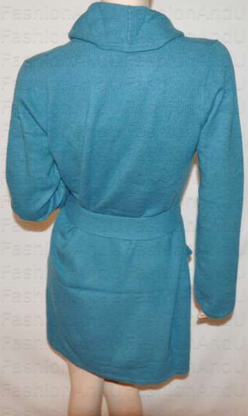 Magaschoni Cashmere Cardigan Robe Sweater Peacock S  