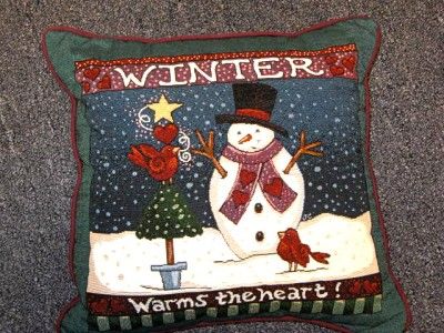 52 x 70 Let it Snow   Snowman Throw Blanket and Pillow Set EUC 