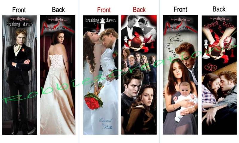 TWILIGHT EDWARD BELLA BREAKING DAWN BOOKMARKS Wedding  