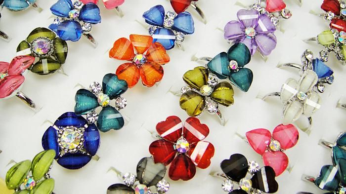 Wholesale jewelry lots 50pcs Crystal resin rhinestones adjustable 