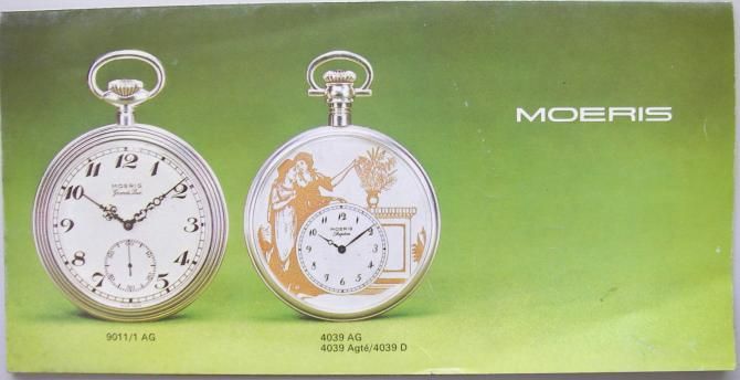 Moeris swiss vintage pocket watch catalogue / leaflet  